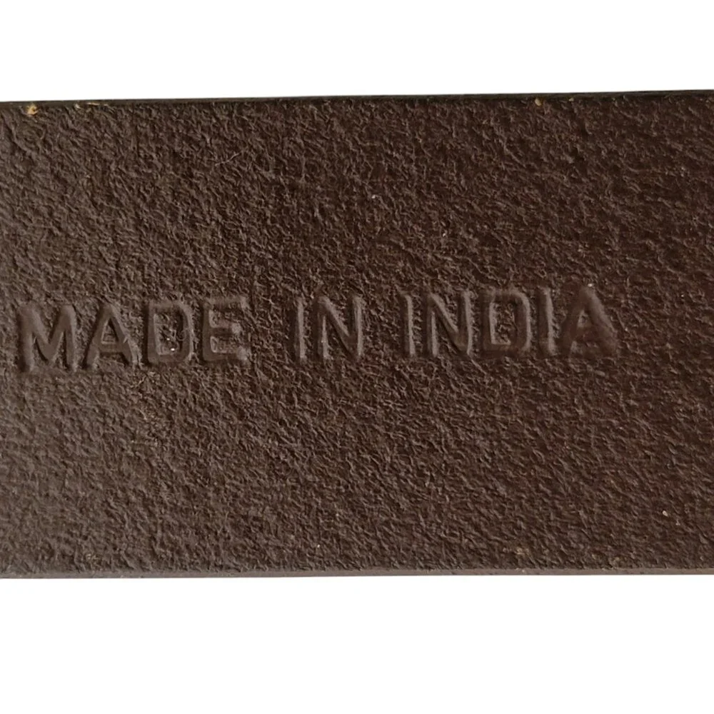 Genuine Leather Tooled Brown Western Floral Belt Made in India NEW Size M